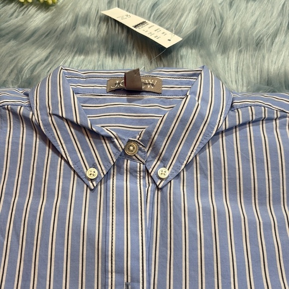 NWT J. Crew Cotton Poplin Button Striped Pajama Shirt sz S - Picture 2 of 10